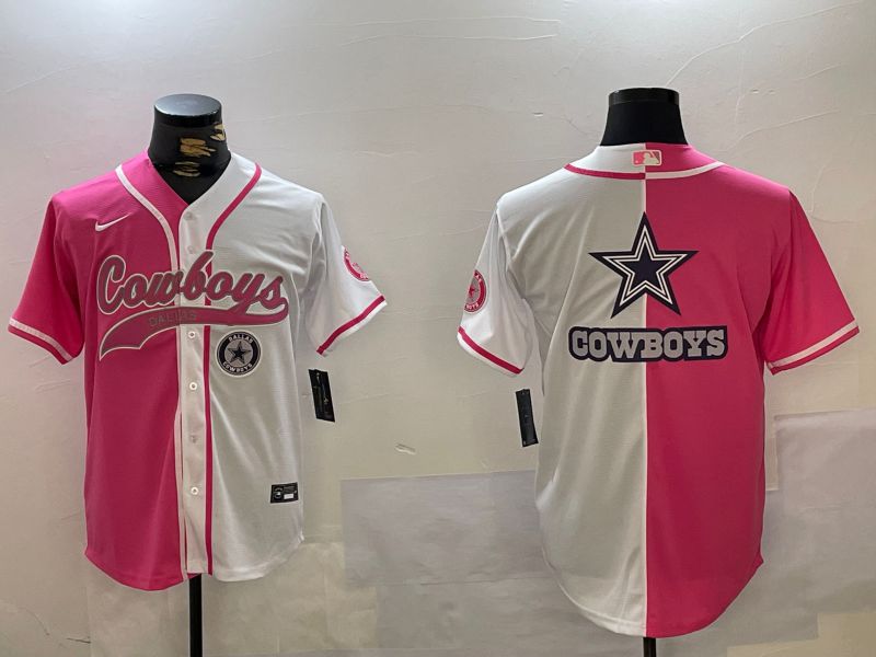 Men Dallas Cowboys Blank white pink Joint Name 2024 Nike Limited NFL Jersey style 7->dallas cowboys->NFL Jersey